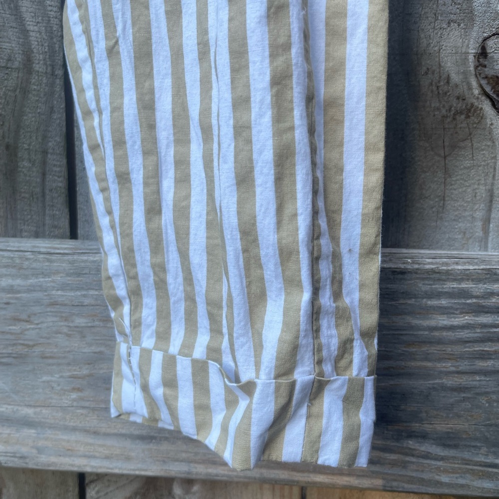 Taxi Striped High-Waist Paperbag Pants Size L - Picture 3 of 7